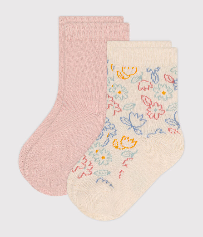 Babies' flower-patterned socks - 2-Pack multicolor