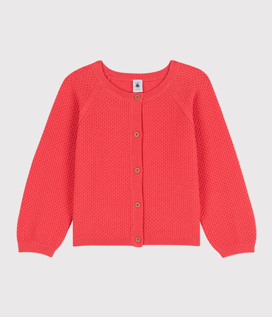 Girls' Cotton Cardigan JUPITER orange