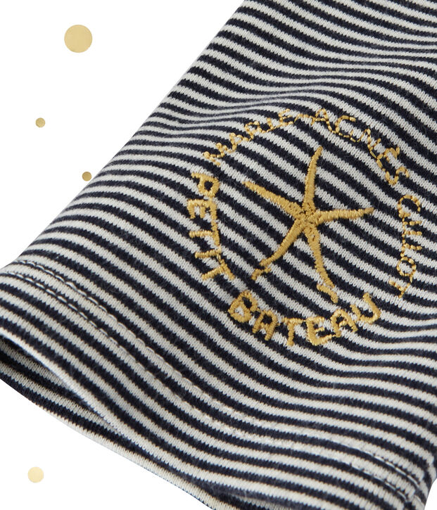 Robe longue femme &agrave; manches longues. Petit bateau x Marie-Agn&egrave;s Gillot blue/white