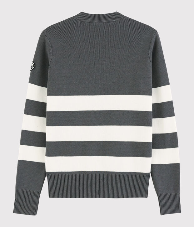 Women's Navy Cotton Pullover grey/white