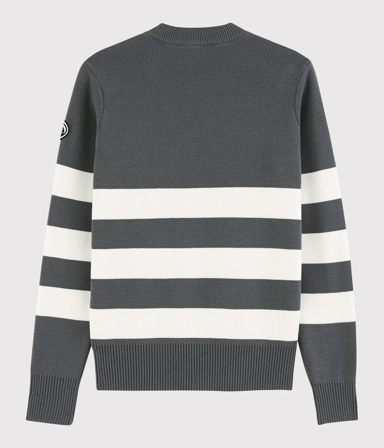 Women's Navy Cotton Pullover grey/white