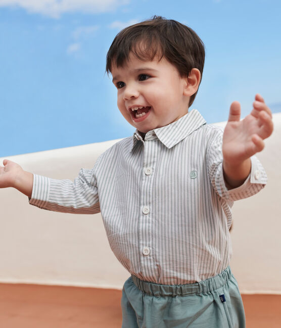 Babies' stripy cotton shirt PAUL /ECUME