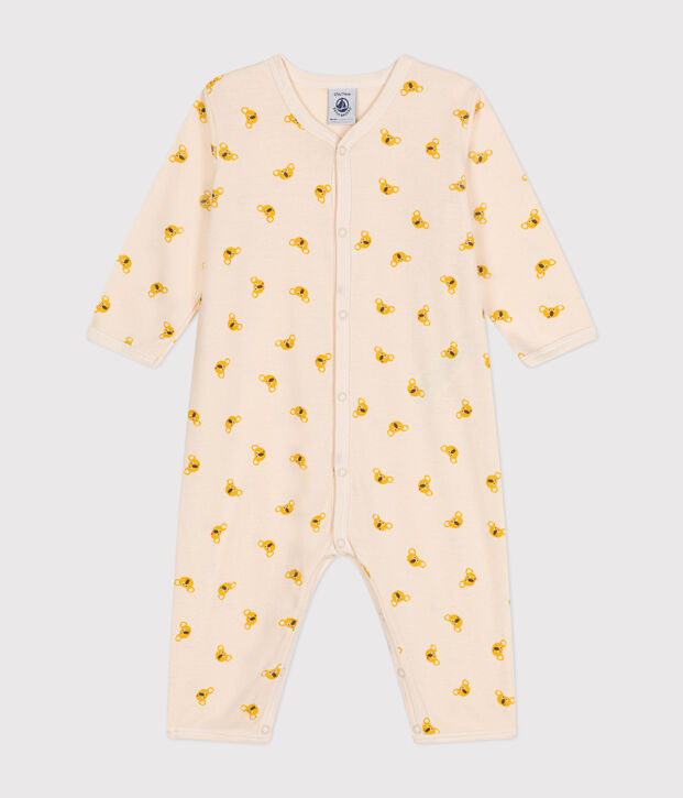 Babies' Footless Cotton Pyjamas Ecru/multicolor