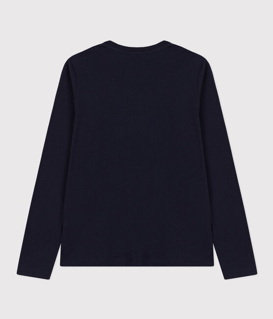 Women's Straight V-Neck Cotton T-Shirt SMOKING blue