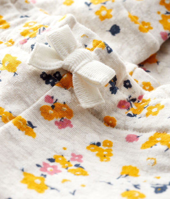 Baby girl's tubular knit trousers MONTELIMAR beige/MULTICO white