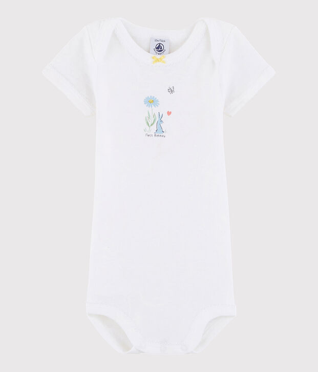 Baby Girls' Short-Sleeved Bodysuit white