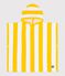 Children's stripy cotton terry bath poncho yellow/white