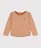 Children's Long-Sleeved Stripy Tube Knit T-Shirt ECUREUIL /AVALANCHE
