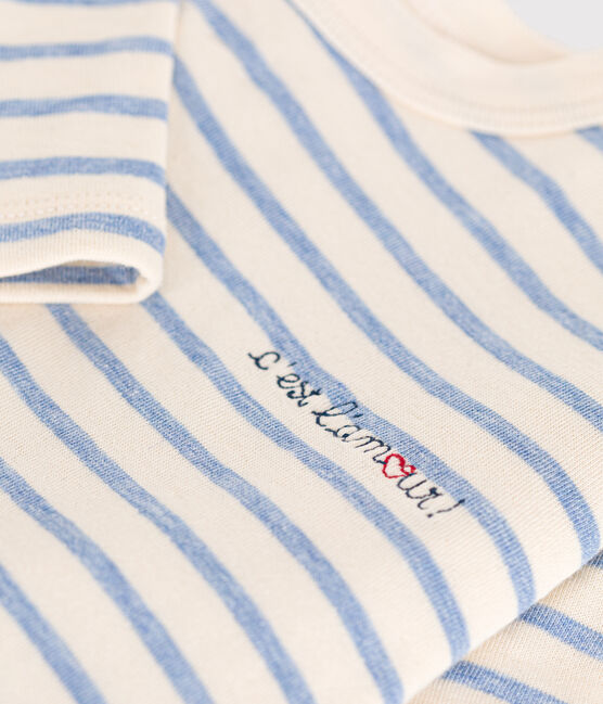 Babies' long-sleeved tube it T-shirt AVALANCHE white/SKY CHINE