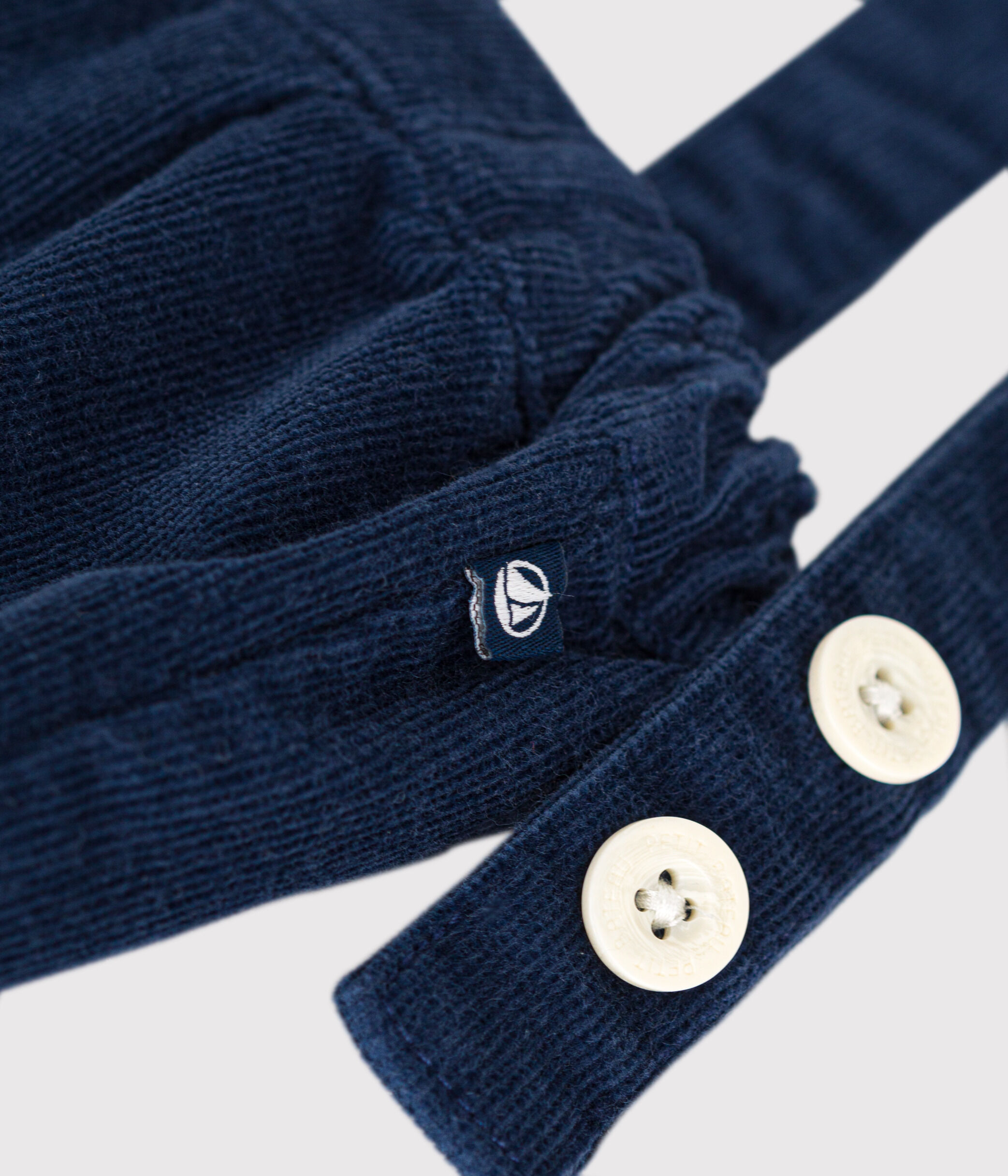Babies' velvet shorts with straps CREPUSCULE A0AZA01 | Petit Bateau