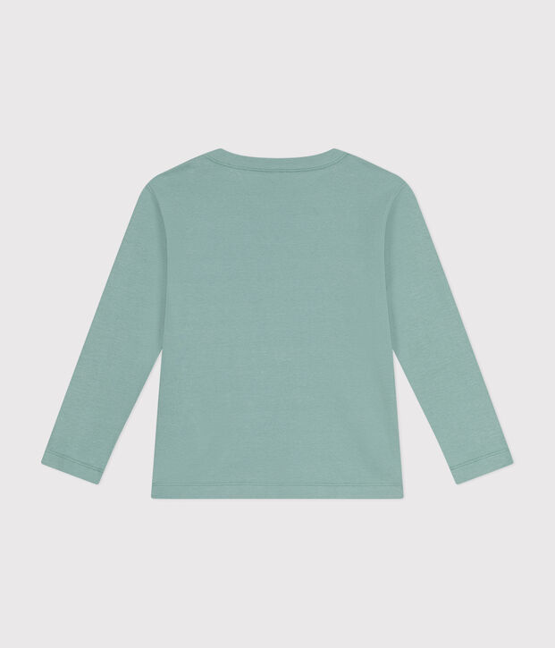 Children's long-sleeved rib knit unisex t-shirt green