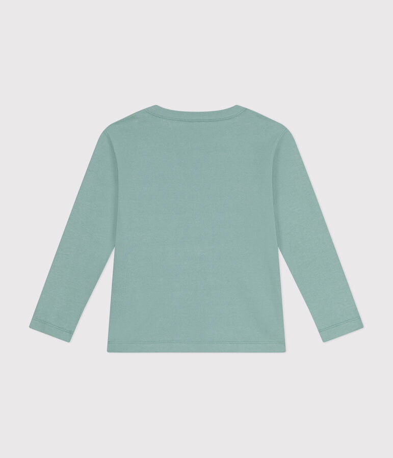 Children's long-sleeved rib knit unisex t-shirt green