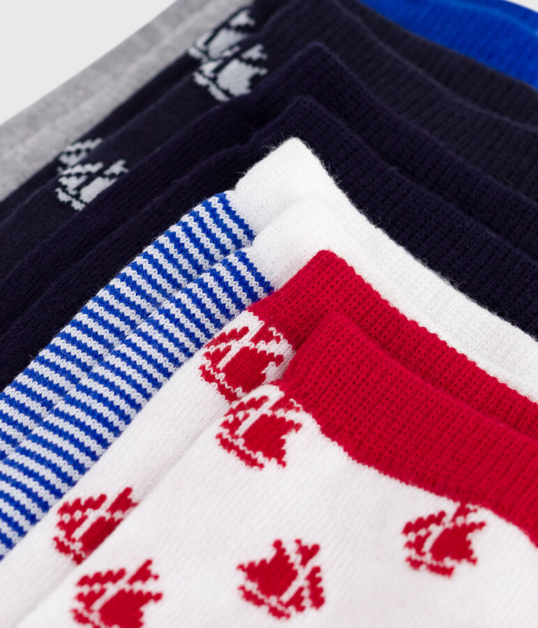 Children's cotton socks printed with boats - 5-Pack multicolor