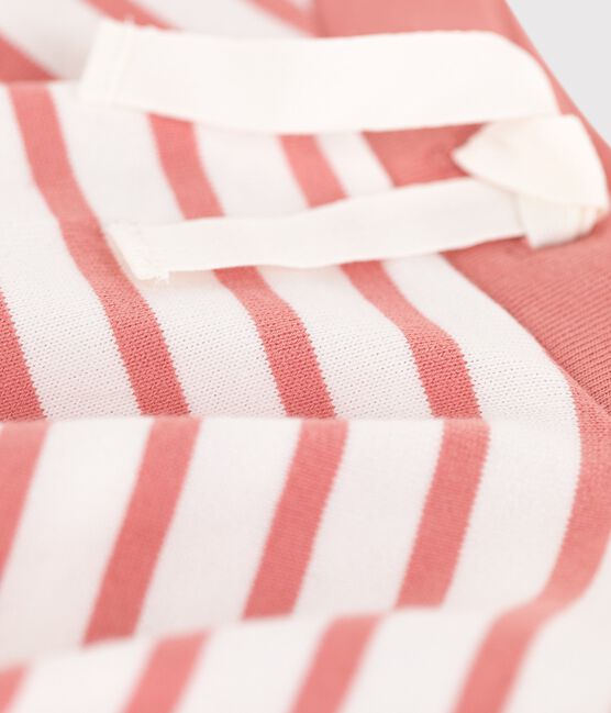 Girl's Stripy Cotton Skirt MARSHMALLOW white/PAPAYE