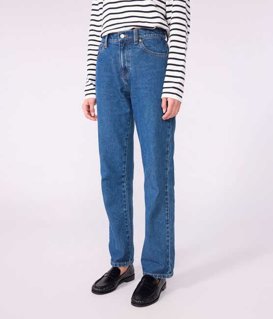 Women's straight denim trousers DENIM MOYEN blue