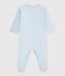 Babies' stripy printed cotton pyjama suit blue/white