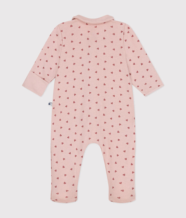 Babies' printed cotton pyjamas pink/pink