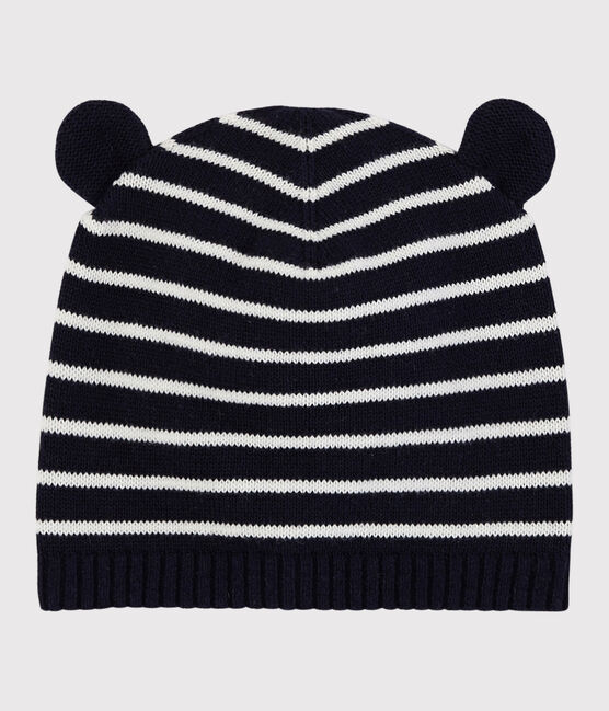 Striped Cotton Hat SMOKING blue/MARSHMALLOW white