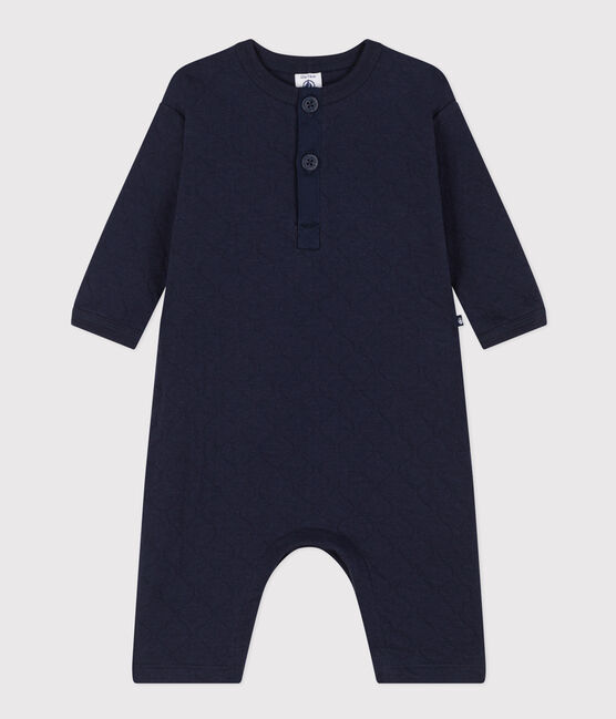 Babies' Quilted Tube Knit Jumpsuit SMOKING blue