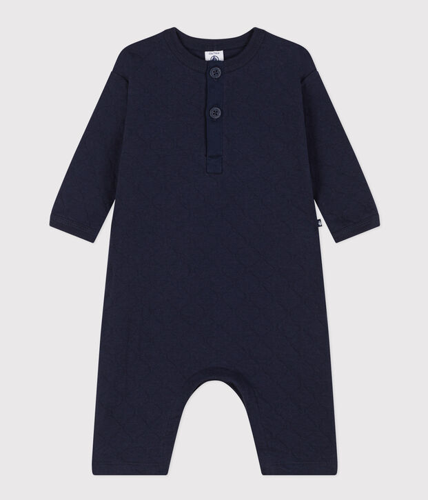 Babies' Quilted Tube Knit Jumpsuit blue