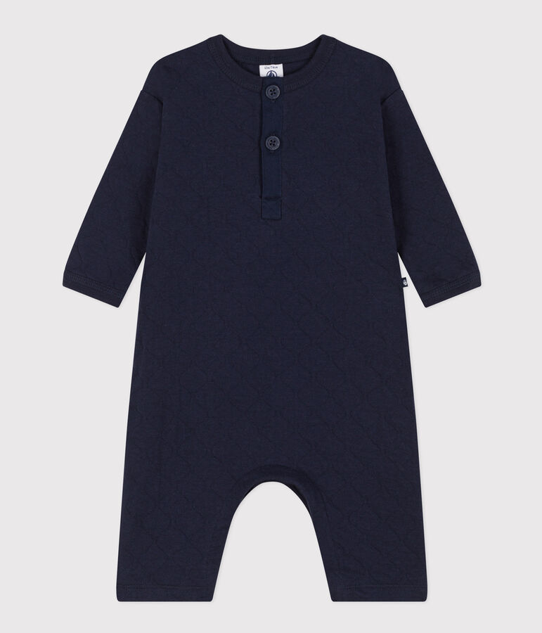 Babies' Quilted Tube Knit Jumpsuit blue