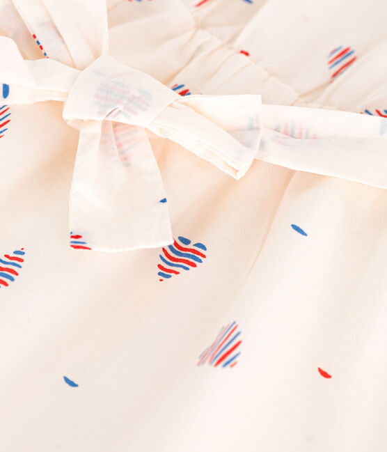 Children's sleeveless heart-print cotton dress AVALANCHE white/MULTICO