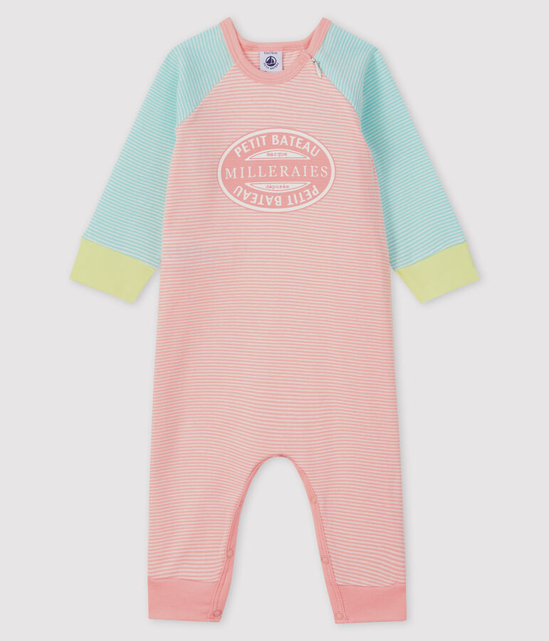Babies' Footless Ribbed Sleepsuit blue/white