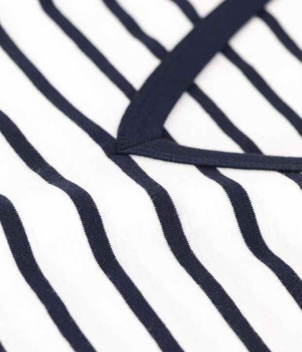 Women's Iconic Cotton V-Neck T-Shirt white/blue