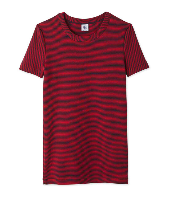 Women's milleraies striped tee. SMOKING blue/MARS red
