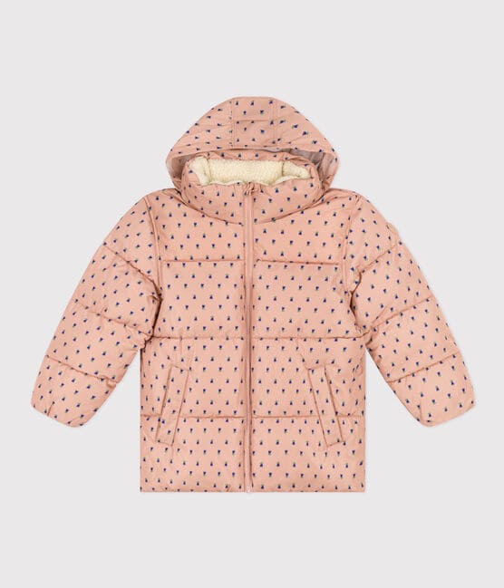 Girls' puffer jacket with fold-out hood VINTAGE /MULTICO