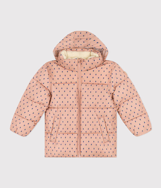 Girls' puffer jacket with fold-out hood VINTAGE /MULTICO