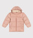 Girls' puffer jacket with fold-out hood