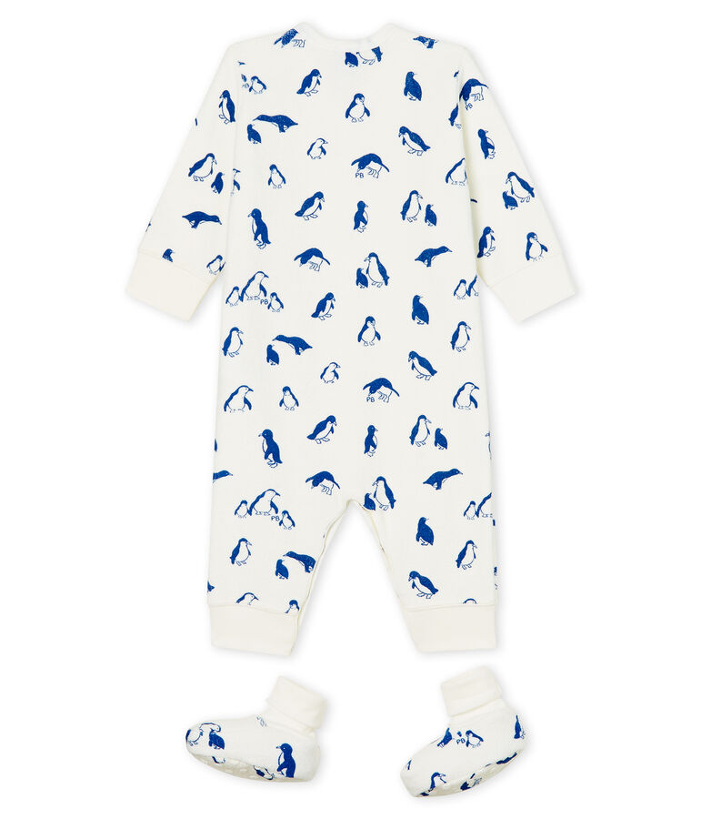 Baby Boys' Nightwear Set in Extra Warm Brushed Terry Towelling white/blue