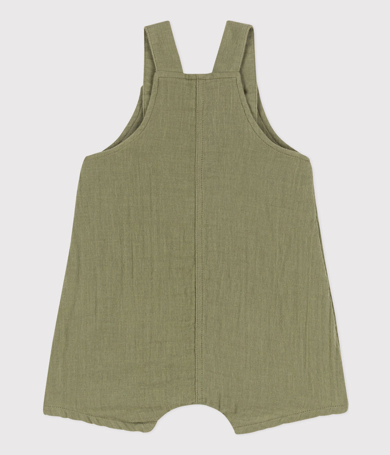 Babies' Cotton Gauze Dungaree Shorts green