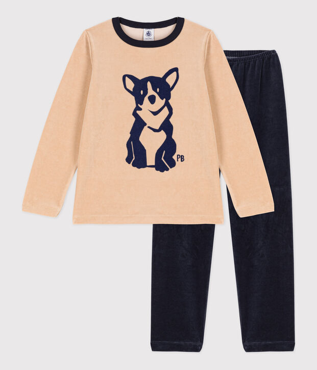Boys' Velour Pyjamas beige/multicolor