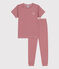 Children's Unisex Pinstriped Short-Sleeved Cotton Pyjamas STOP /MARSHMALLOW