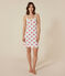 Women's cotton babydoll nightdress MARSHMALLOW white/TERKUIT red