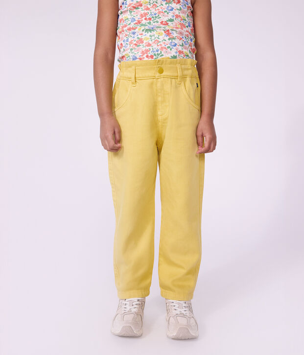 Children's cotton trousers yellow