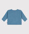 Babies' wool and cotton openwork knit wrapover top ADRIATIC
