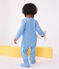 Babies' stripy cotton pyjama suit DELPHINIUM /MARSHMALLOW