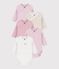 Pack of long-sleeved printed cotton wrapover bodies for babies multicolor