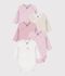 Pack of long-sleeved printed cotton wrapover bodies for babies multicolor