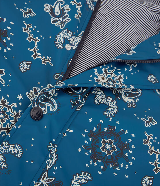 Iconic Recycled Fabric and Organic Cotton Raincoat BRASIER blue