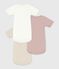 Babies' Plain Short-Sleeved Cotton Bodysuits - 3-Pack variante 1