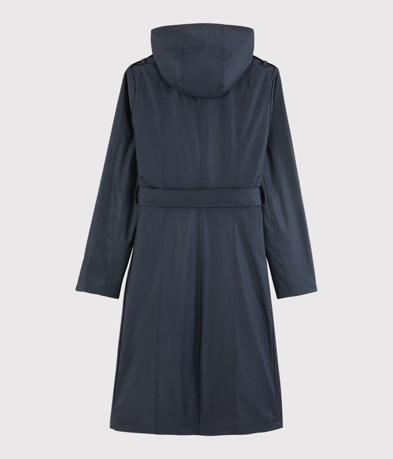 Women's Hooded Trench Coat SMOKING blue