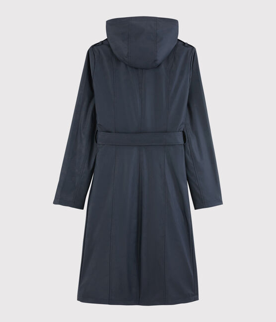 Women's Hooded Trench coat SMOKING blue