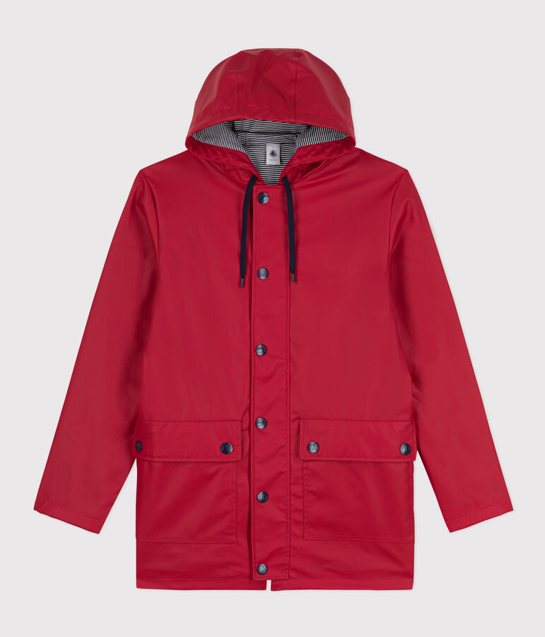 Iconic Recycled Fabric and Organic Cotton Raincoat red