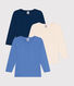 Children's long-sleeved cotton plain T-shirts - 3-Pack