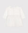 Babies' dress in tube knit and tulle MARSHMALLOW white/ARGENT grey