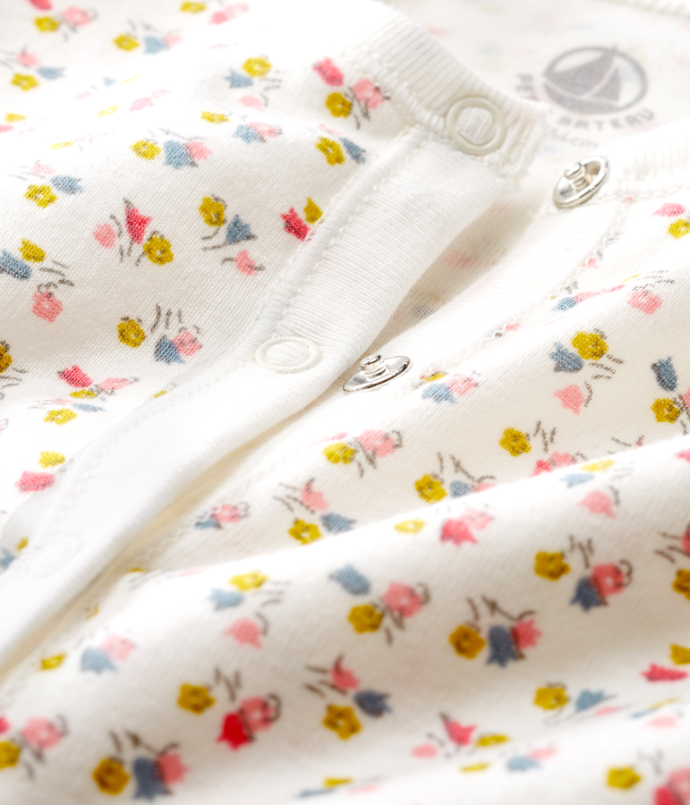 Babies' Ribbed Jumpsuit/Sleeping Bag white/multicolor